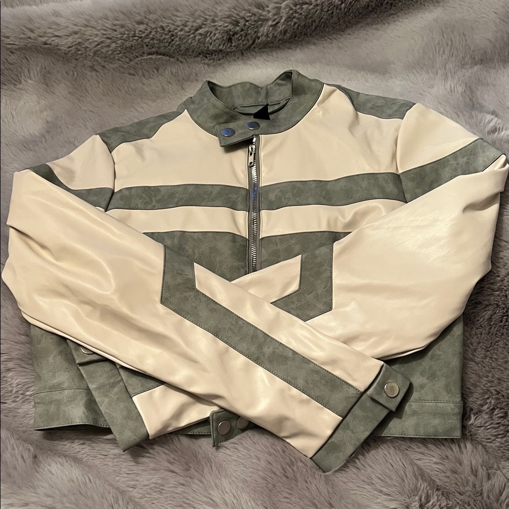 Stylish Cream and dusty blue jacket